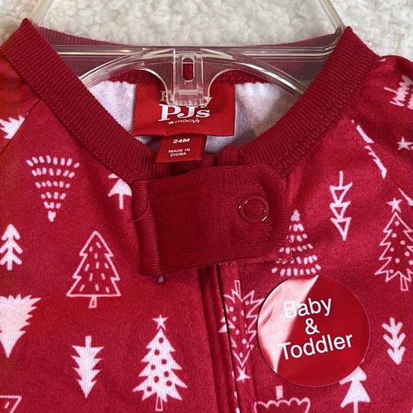 NWT Christmas Tree Pajama One Piece Kids Baby Childrens Flannel 24 Months - Picture 2 of 9